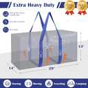 6 Pack Moving Bags with Full-Open Side Zipper, Extra Large 93L Heavy Duty Waterproof Foldable Storage Totes for College Dorm, Moving & Home Organization,Blue