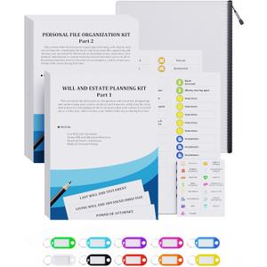 Estate Kit - Personal File Organization Kit and Estate Planning Kit, Systematic Organisation of Document Organizer and Planning, Detailed Instructions for Living Wills, Last Wills and testaments, POA