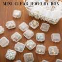 Chunful 100 Pack Mini Clear Plastic Jewelry Box Earring Organizers Small Storage Containers with Hinged Lid for Earrings Pearl Bracelets and Small Accessories