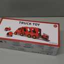 JUKUDAHU Truck Toys for 3 4 5 6 Years Old Boys, Toddler Car Toys for Toddler Boys Ages 3-5, Fire Toys Car Carrier Vehicle Toy Set, Kids Toys Truck Set for Age 3-9