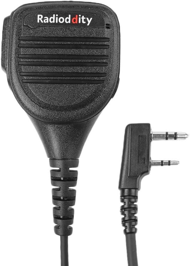 Radioddity RD-203 Waterproof Remote Speaker Mic, K Plug, for GM-30 GD-77S GD 77 GA-510 GA-2S BaoFeng UV-5R UV-9G UV-5G BF-F8HP UV-82HP TYT Two-Way Radio Walkie Talkie GT-3TP GT-5TP