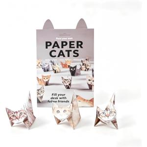 3 x 50-Piece Origami Cat Kit for Kids Ages 8-12, Foldology Origami Paper Setfor Kids Ages 6-8, Child-Safe & Easy to Fold, Cute 3D Desk Pets Gift