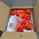 55LB Automatic Chicken Feeder, Rat Proof & No Waste Large Metal Chicken Feeder, Waterproof Galvanized Poultry Feeder with 4 Visual Windows for Chickens, Ducks, Geese, 8 Ports & Adjustable Legs