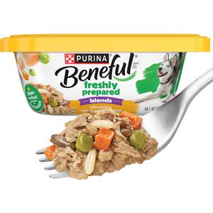 Purina Beneful Freshly Prepared Blends Wet Dog Food With Chicken, Carrots, Peas and Wild Rice - (Pack of 8) 10 oz. Tubs (BB: July 2027)
