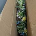 26 Inch Spring Summer Colorful Flower Wreath for Front Door, Forsythia Lavender Wild Flowers Wreath for Home Decor, Colorful Wild Flowers with Green Leaves for Everyday