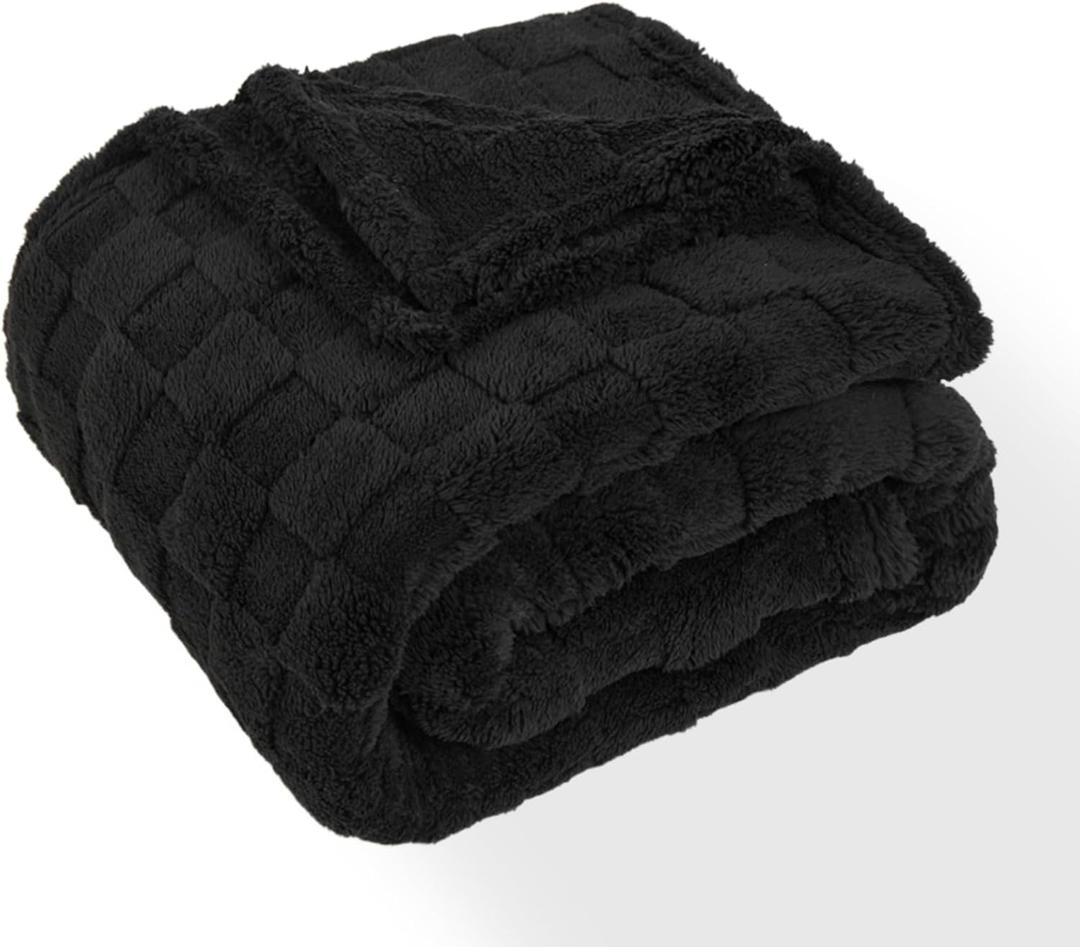 Twin Fleece Blanket for Couch - Super Soft Cozy Throw Blankets for Women,3D Checkered Striped Lightweight Blanket for Girls,All Seasons Flannel BlanketBed Home Decor60x80 Inches