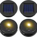 HELESIN Replacement Solar Light Parts, 4 Pack Solar Lights Replacement Top, 8 lumens, Waterproof Battery Box Top DIY Lantern Outdoor Garden Patio DecorWarm Yellow, 3.15in