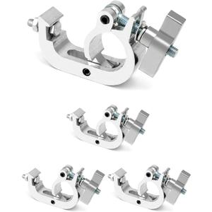 QWORK Stage Light Clamp Truss Clamp, 4 Pack 330 lb. Aluminum Stage Lighting Fixture, Fits 1.89-2.0 in. Trusses, for DJ Lighting Projector Palms
