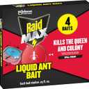 Raid Max Liquid Ant Bait; Kills Ants Where They Breed, for Indoor and Outdoor Use; 4 Bait Stations And Febreze Car Air Freshener Vent Clip Platinum Ice Scent, .07 oz. Car Vent Clip, 1 Count And Scotch Packaging Tape 1.88in x 800in And Scotch Magic Ta