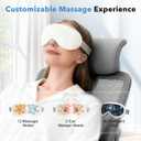 Eye Massager with Heat and Cooling for Migraines 14 Massage Nodes for Eye Strain Relief, Rechargeable Bluetooth Music, Improve Sleep,Eye Strain Relief, Birthday Gifts for Women and Men(White)