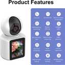 Two Way Pet Camera with 2.8 inch HD Screen, 1080P Video Calling Camera for Indoor Home Security, Indoor Home Nanny/Dog/Baby Security Device with Phone App