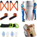Moving Straps LiftingPadded one Person 2-Person Lifting and Moving System Appliance,for Harness Moving Mattress Couch Furniture Heavy Things,Suitable Professional Moving Body Strap Wrist Strap (Orange)