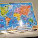 SYNARRY Large USA World Solar System Wooden Magnetic Puzzles for Child Ages 4-6, Wood Puzzles Educational Games Toys Easter Gifts for Children, United States World Space Map for Boys Girls Age 3-5 4-8, 16.14 x 12.2 inches, 136 pieces