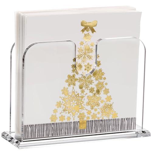 DINGHUO Napkin Holder for Table, Standing Clear Acrylic Luncheon Napkin Holder, Great for Kitchen, Dinner, Restaurant, Home Decor - 1 Pack