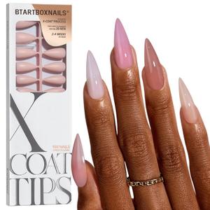 BTArtboxnails XCOATTIPS Bare 5-Shades Nude Press on Nails - 4-Week Wear Long Stiletto Press on Nails, Easy to Apply, Soak Off, Salon Quality Value at Home, 16 Sizes - 160 Fake Nails