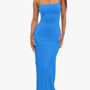 LILLUSORY Womens Summer Casual Slip Dresses Spaghetti Strap Double Lined Bodycon Maxi Dress Size M