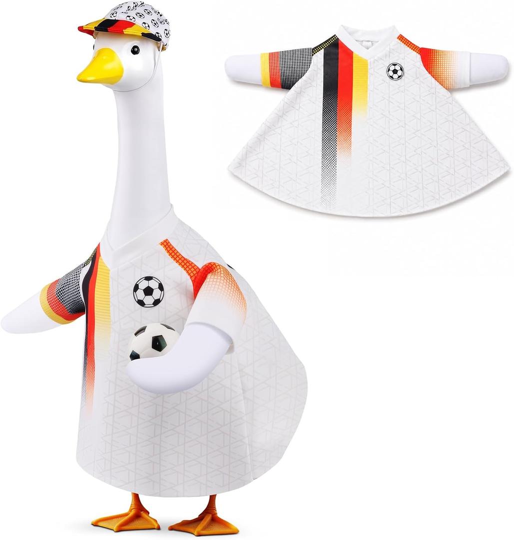 Germany Top Goose Outfits,23 inch Germany Soccer Jersey Porch Goose Outfits | Germany Soccer Shirt Goose Clothes for Fans Football Party, Sports Season, Outdoor Lawn Yard Patio