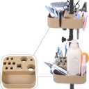 Pet Grooming Organizer for Scissors Brushes and Tools Holder - Portable Dog Grooming Table and Arm Stand Tools(khakiSquare 2PCS)