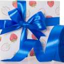 2 x 50 Yards 1 Inch Royal Blue Satin Ribbon, Single Face Polyester Solid Color Craft Fabric Ribbon for Handmade Roses, Gift Wrapping, Bouquets, Wedding, Christmas, and Party Decoration