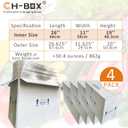 Insulated Cold Shipping Boxes with Liners, 4 Pack 26'' x 11'' x 19'', for Perishable Frozen Food, White (TB261119L-4)
