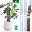 Sisher 6Pcs Plastic Moss Pole D Shape Moss Pole 16 Inch Moss Sticks for Indoor Plants Climbing Monstera Plant Support Work with Sphagnum Moss