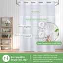 eachope 2 Pack PEVA Snap-in Shower Curtain Liner Replacement,Compatible with No Hook Shower Curtain with Snap in Liner, Removable & Water-Repellent,Machine Washable,70x54,Frost