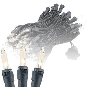 Novelty Lights 34 Feet 100 Bulbs Traditional Incandescent Mini Lights, Clear on Black Wire with 4" Spacing, Commercial Grade and UL Listed for Indoor/Outdoor Use, End-to-End Connectable