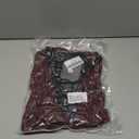 YYA Women's Casual V Neck Blouse Long Bishop Sleeve Spark Shining Blouses Top Shirts Red, Size L