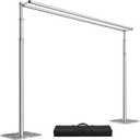 Novabright 10x10ft Backdrop Stand Double Crossbar, Heavy Duty Backdrop Stand Kit Adjustable Telescopic Pipe & Drape Photo Background Support Set up for Wedding Party Event Trade Show Display(Silver)