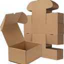 RLAVBL 8x6x4 Shipping Boxes Set of 25, Brown Corrugated Cardboard Mailer Box for Packing, Mailing, Business