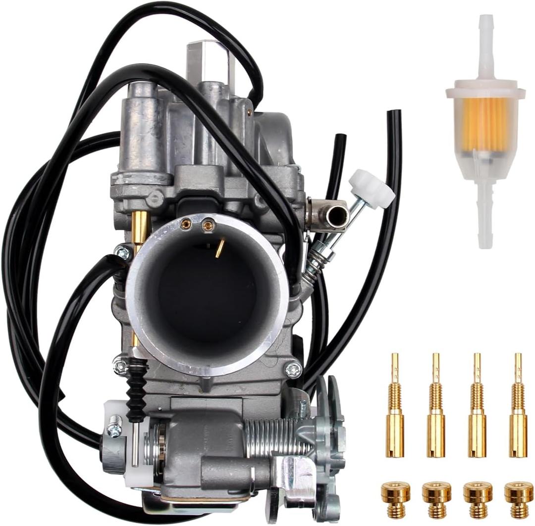 New Carburetor Carb Compatible With Honda XR400R 1998-2004 Kawasaki KLX351 Yamaha SR500 TT500 XT500 Pre Jetted Pumper Flat Slide Carburetor Replace 16100-KCY-762