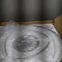 Modern Glass Dining Room Chandelier, 22 inch Brushed Nickel Drum Kitchen Island Light Fixture Luxury Textured Glass Water Ripple Crystal Chandeliers for Living Room Foyer Bedroom