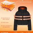 Yimoon Womens Winter Cropped Puffer Jacket Hooded Zip Up Short Warm Quilted Puffer Coat Outerwear (Black)