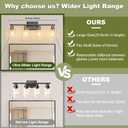 Unicozin Modern Bathroom Light Fixtures, 4 Light Vanity Lights Over Mirror, Black and Gold Wall Lamp with Clear Glass for Living Room Cabinet Bedroom Porch