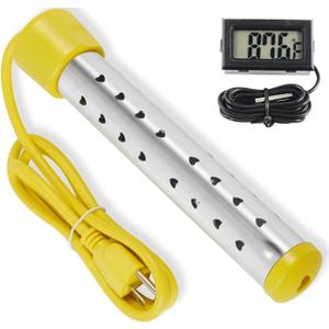 Immersion Water Heater, 1500W Portable Hot Water Heater, Submersible Heater Heats 5 Gallons in Minutes, Anti-scalding, Temperature Control