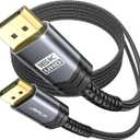 JSAUX Displayport Cable 10ft 2.1, DP 2.1 Cord Support 16K@60Hz, 8K@120Hz, 4K@240Hz 80Gbps, Backward Compatible with DP1.4/DP1.2, Display Port 2.1 Cable Compatible with Monitor, Laptop, Graphics