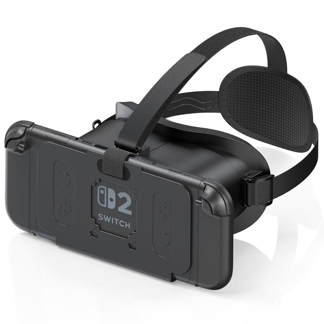 VR Headset Compatible with Nintendo Switch 2 (2025), Switch 2 Virtual Reality VR Glasses with Adjustable HD Lenses and Comfortable Head Strap, Labo VR Kit for Switch 2 Accessories, Black