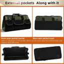 FASTECH 20-inch Wide Mouth Tool Bag with Water Proof Molded Base, Wide Mouth Tool Tote Bag, Waterproof Tool Organizer Bag for Men with Adjustable Shoulder Strap(No Bottom Shell)