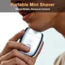 All-Metal Mini Electric Shaver for Men  Portable Travel Razor with Mirror Cap, Smooth & Close Shave, LED Display, USB-C Fast Charge, Wet/Dry Waterproof  RX40 Silver