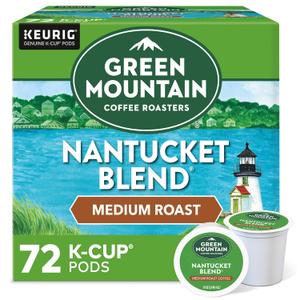 Green Mountain Coffee Roasters Nantucket Blend, Single-Serve Keurig K-Cup Pods, Medium Roast Coffee Pods, 72 Count (EXP 12/06/27)