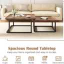 Square Nesting Coffee Table Set of 2, 23.6"+19.7" Nesting Tables,Small Square Coffee Table with Fluted,Center Table for Living Room Bedroom Office Balcony Yard (Walnut), 23.5" x 19.5" + 19.5" x 15.5"