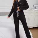 Button Up Pajamas for Women Long Sleeve Sleepwear Soft Loungewear Ladies Pjs Set XS-XXL (Black, M)