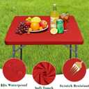 4 Pack 48 x 48 Inches Square Fitted Outdoor Tablecloth for Card Table Elastic Waterproof Stretch Washable Patio Folding Picnic Table Cover Spandex Tablecloth for Camping Banquet and Parties (Red)