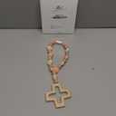 Landical Cross Baptism Silicone Rosary Silicone Ten Year Rosary Baby Shower Baptism Party Supply Catholic First Communion Gift Christian Communion Party Decorations(Rose,Light Pink)