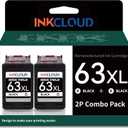 INKCLOUD Compatible Black Ink Cartridges Replacement for HP 63XL for HP 3830 5255 5258 4520 4512 4513 45161112 1110 3630 3632