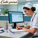 Nurse Pens - 10 Pcs Vintage Design Nursing Pen Set Black Ink CNA Accessories for Work, Medical Assistant - Comfortable, Durable, Affordable Nurse Gifts & Nursing School Essentials