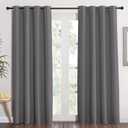 NICETOWN Grey Blackout Curtain 84 inches Long for Bedroom - Thermal Insulated Window Treatment with Grommet Room Darkening Thermal Insulated Panel for Living Room, W52 x L84, 1 Panel