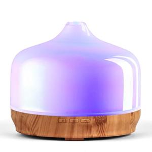 Porseme 500ml Glass Essential Oil Diffuser Aromatherapy Ultrasonic Cool Mist Humidifier 15-21 Running Hours Waterless Auto-Off Air Diffusers for Sleeping Yoga Working Spa(White Jade)