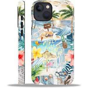 Case Designed for iPhone 15, Hybrid 2-Layer Case, Military-Grade Protection Durable Shockproof Anti-Scratch Phone Case, Watercolor Summer Collage