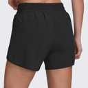 Women's 5" Running Shorts Quick Dry Sporty Athletic Gym Workout Shorts with Zipper Pockets Liner (Black, L)